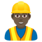 Man Construction Worker- Dark Skin Tone emoji on Emojione